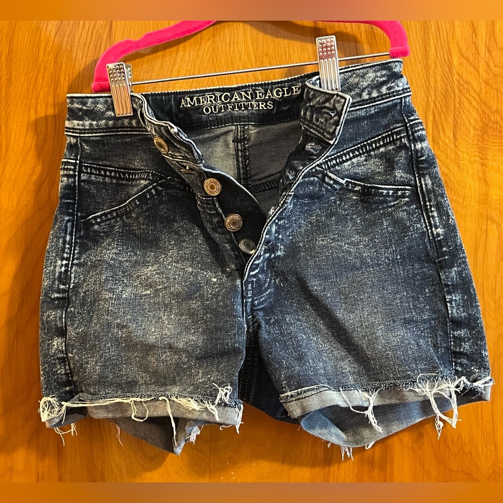 American Eagle Denim Shorts Size 0 - Picture 4 of 13
